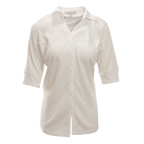 Ladies Silk Touch Button-down Shirt